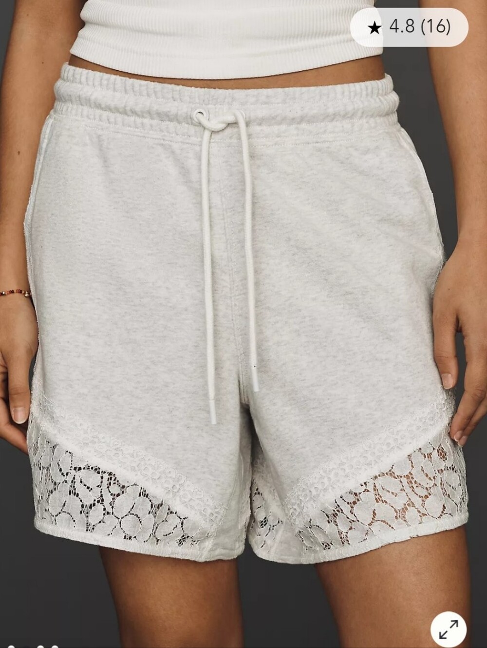 Daily Practice Lace Guard Light Heather Grey Buttery Soft Sweat Shorts Medium - Picture 13 of 13